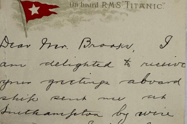 Titanic Survivor’s Letter, Written Aboard the Ship, Sells for Nearly $400,000